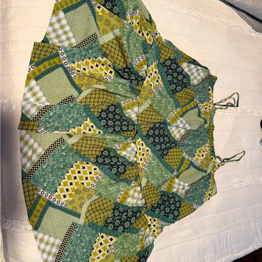 NATURAL LIFE Green Patchwork Print Spaghetti-Strap Tank - Picture 4 of 7